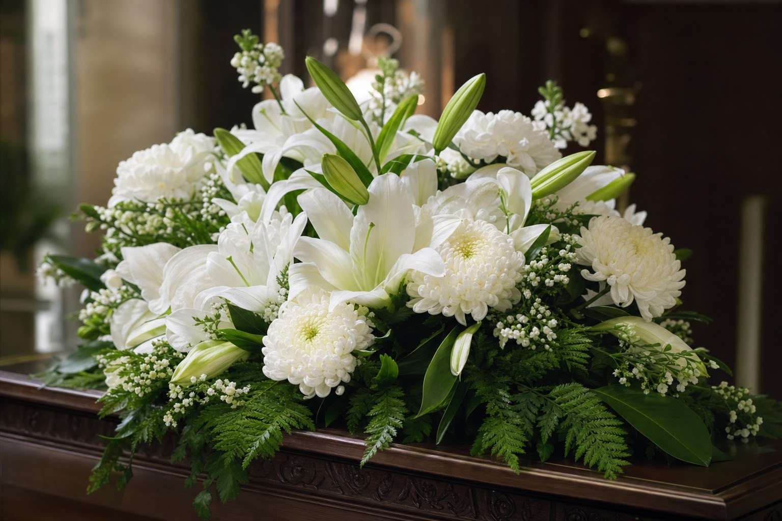Composizione floreale per cerimonia funebre